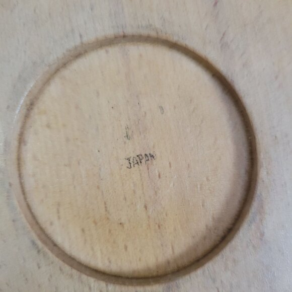 Vintage Wooden Snack Tray With Rooster Print & Hanging Handle Made In Japan - Picture 6 of 7